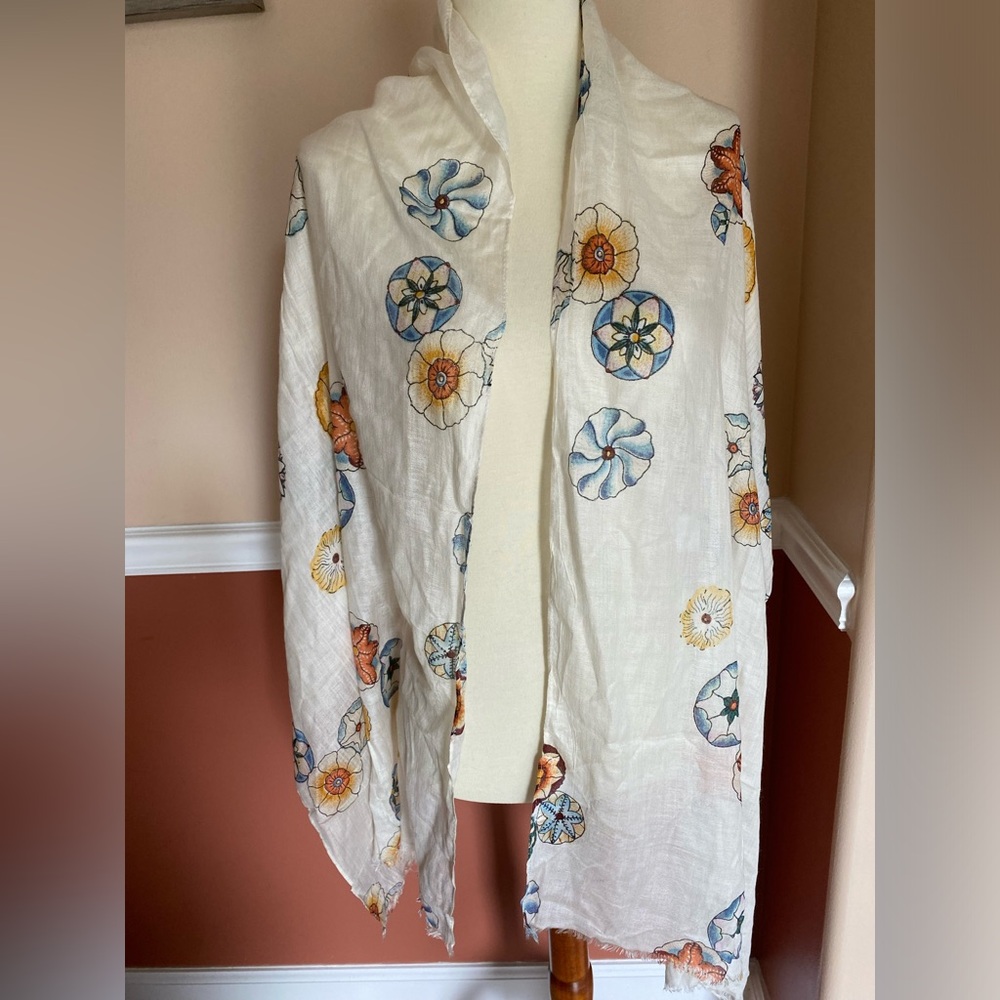 National Gallery of Art WA Wrap Scarf Shawl Large Bohemian Floral